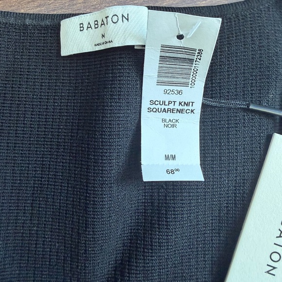 Babaton Square Neck Black Ribbed Shirt NWT - Picture 5 of 5